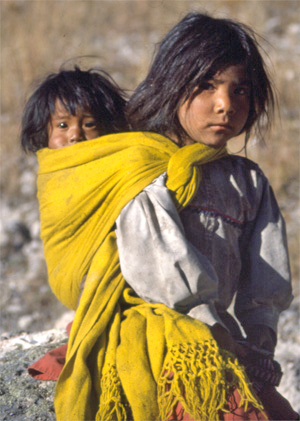 Young Tarahumaras in Mexico's Copper Canyon